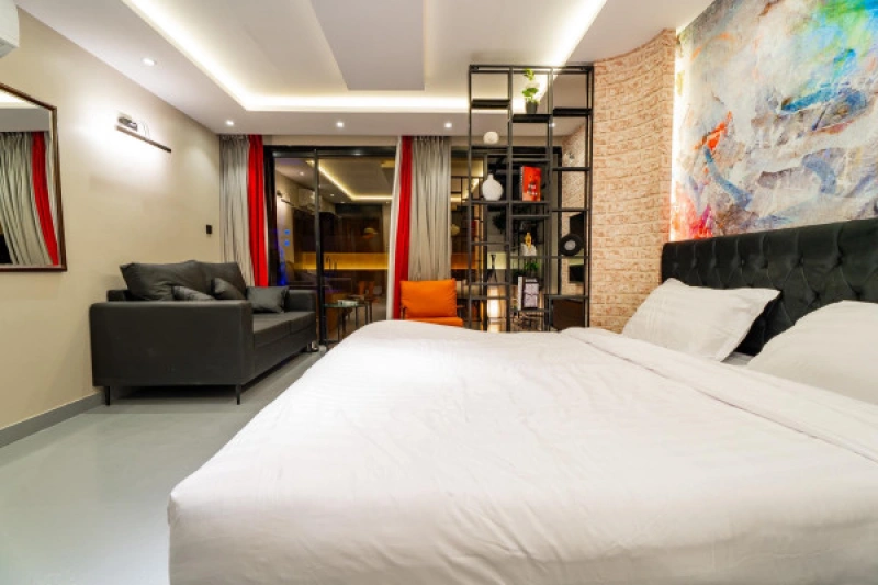 Comfortable studio in calm colors