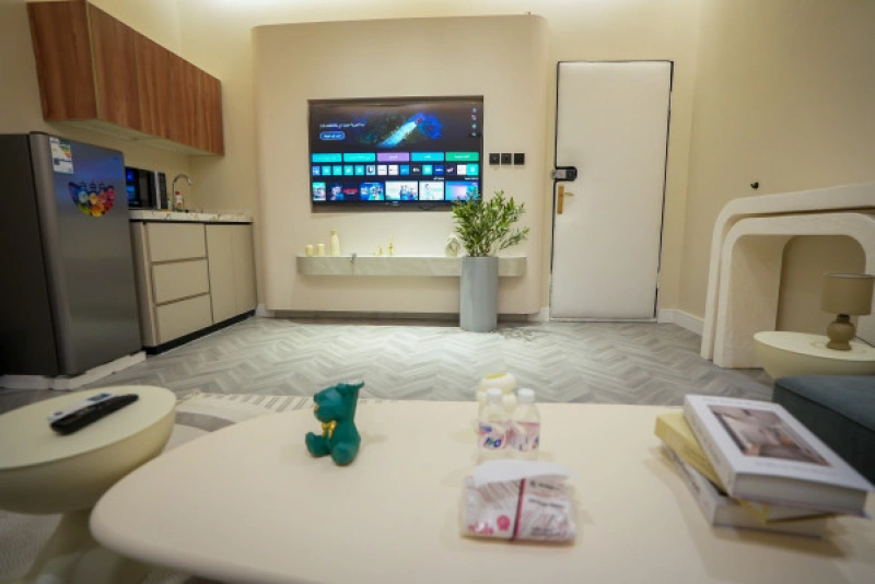Modern one bedroom apartment with a living room