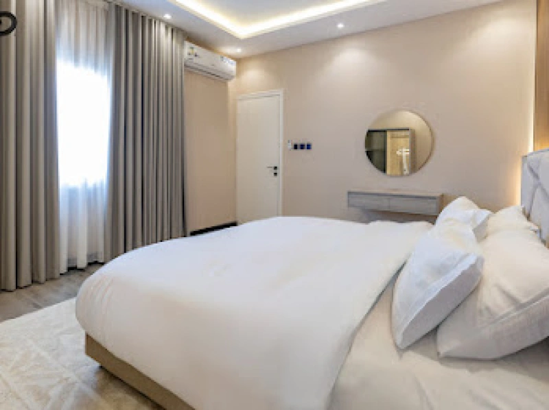 One bedroom and a hall near the boulevard