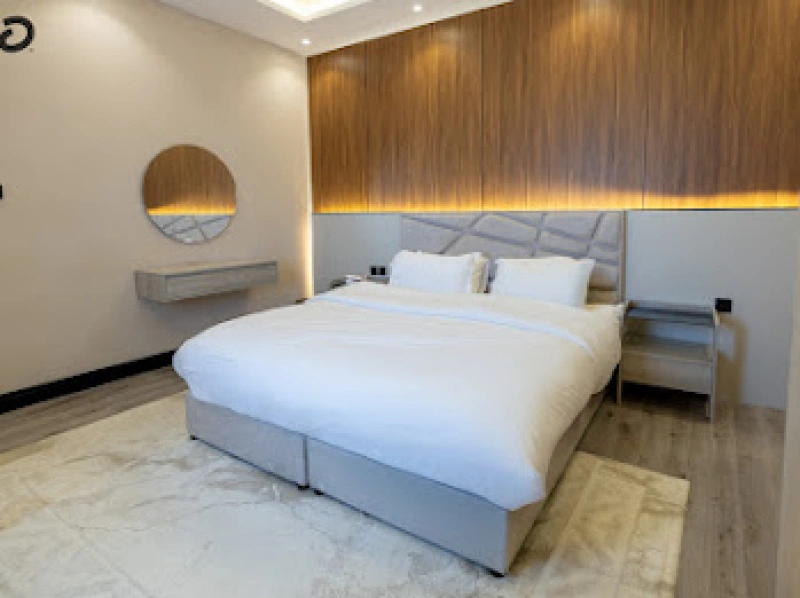 One bedroom and a hall near the boulevard